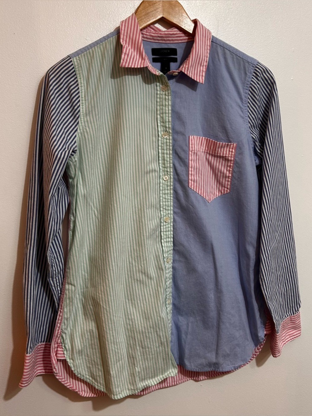 Jcrew multi colored stripe button down